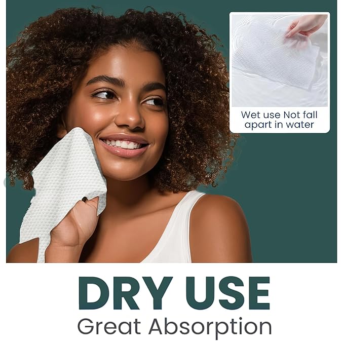 Ourmed Life Disposable Face Towels, Clean Facial Wash Cloth without Lint