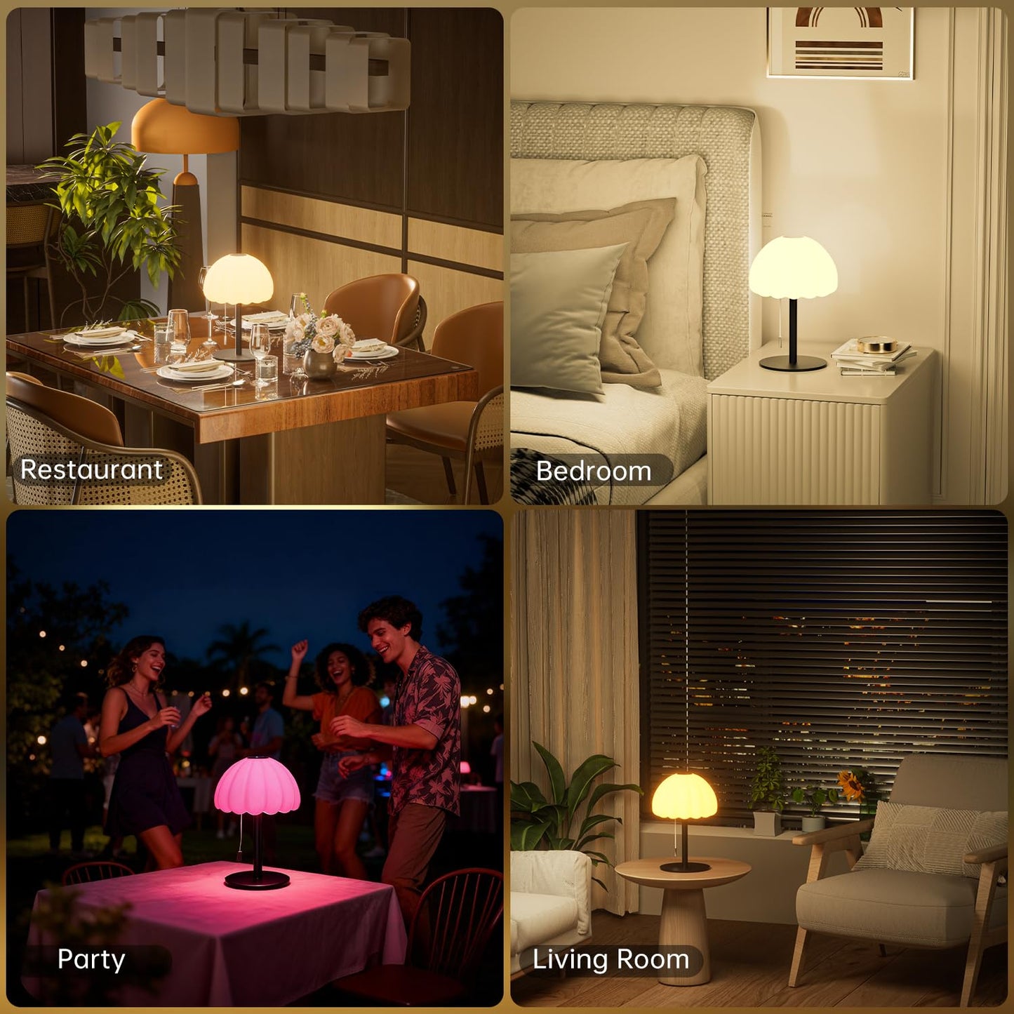 BYSYGLOBE Touch Bedside Table lamp, RGB Mode Dimmable Small Lamp for Bedroom, Pull Chain Table Lamps with 4 Light Modes, Multi-Color Nightstand Lamp for for Living Room Home Gifts