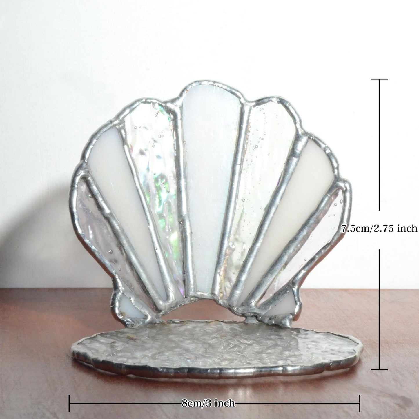 Handmade Stained Glass Shell Candle Holder - Elegant Tabletop Decor for Living Room, Bedroom & Dining Room, for Women, Mom & Wife for Valentine's Day, Christmas, Birthday & Anniversary