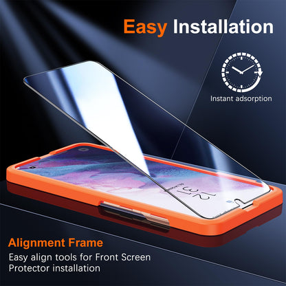 UniqueMe [2+3 Pack Compatible with Samsung Galaxy S21 5G - 6.2 inch Tempered Glass + Camera Lens Protector Screen Protector with Easy Installation Frame[9H Hardness]