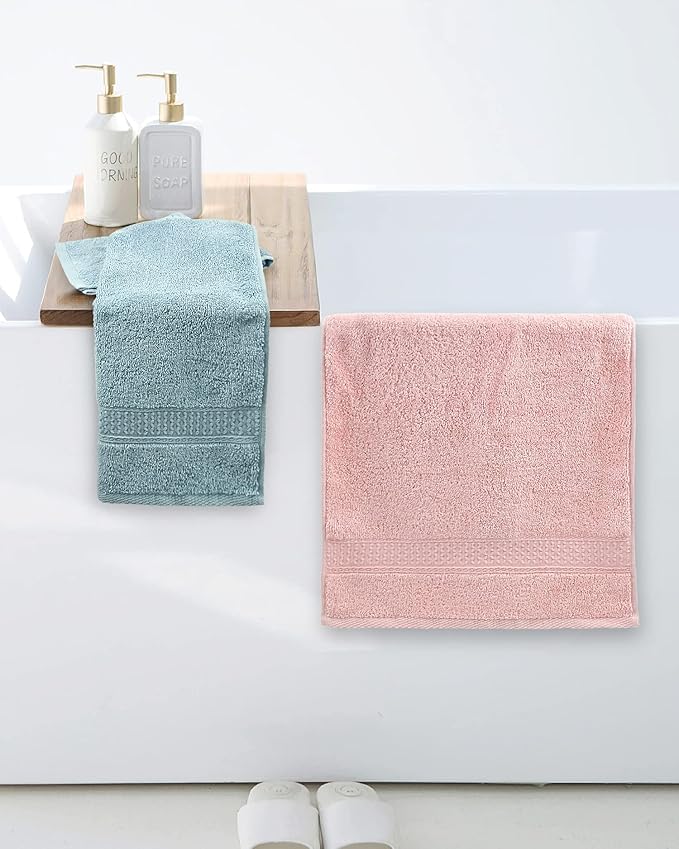 Cleanbear Hand Towels 12 Pack 12 Colors 100% Cotton Hand Towel Set