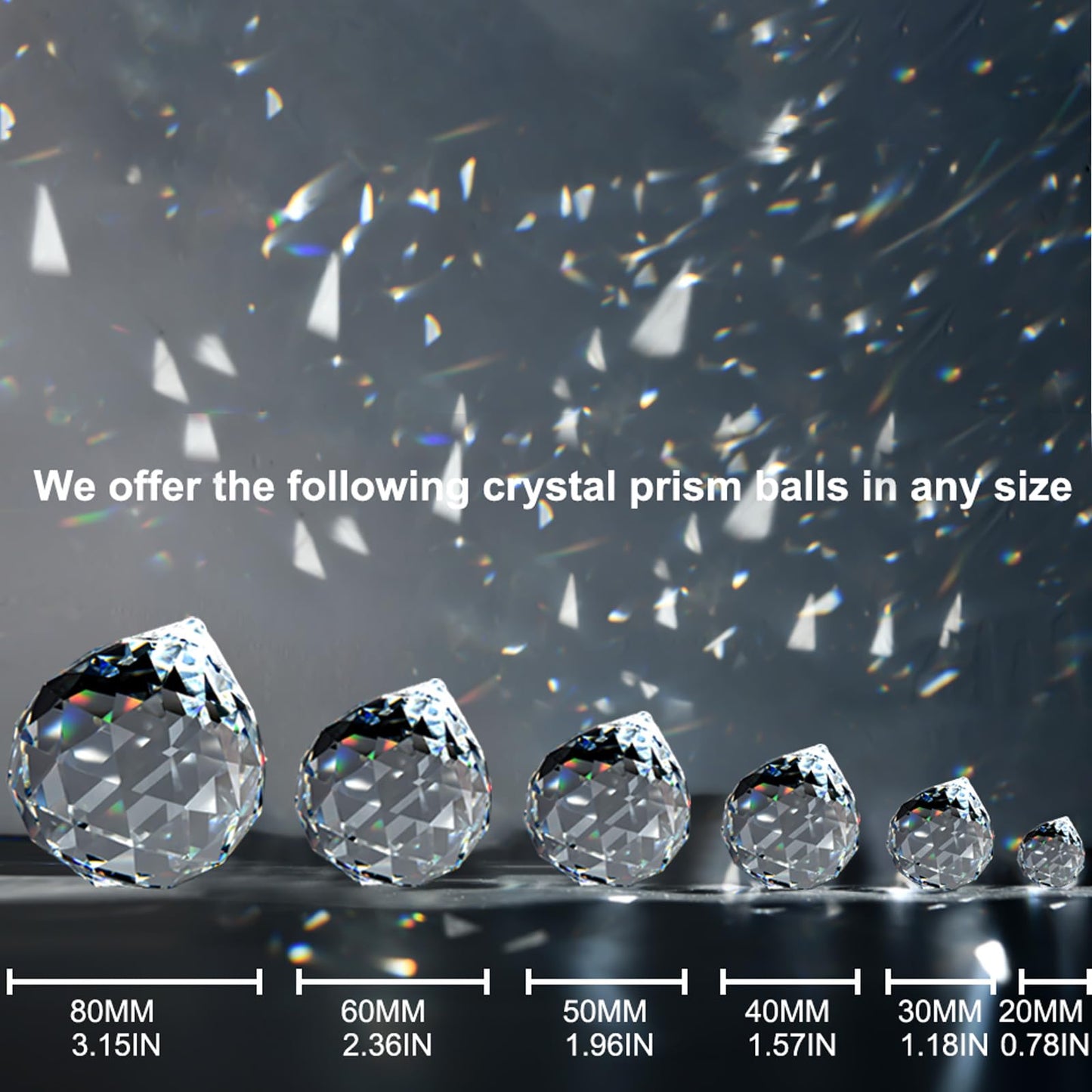 MerryNine 6 Pcs 30mm Clear Crystal Ball Prism Sun Shine Catcher Rainbow Pendants Maker, Hanging Crystals Prisms for Windows, for Feng Shui, for Gift (1.18"/30mm 6Pack)