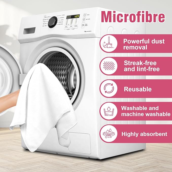4 Pcs Extra Large Microfiber Cleaning Cloth 30 x 20 Inch Reusable Thick