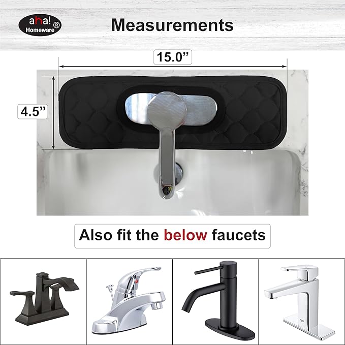 Bathroom Sink Splash Guard Oval-Hole Rectangle-Hole: AHA HOMEWARE, Faucet Mat
