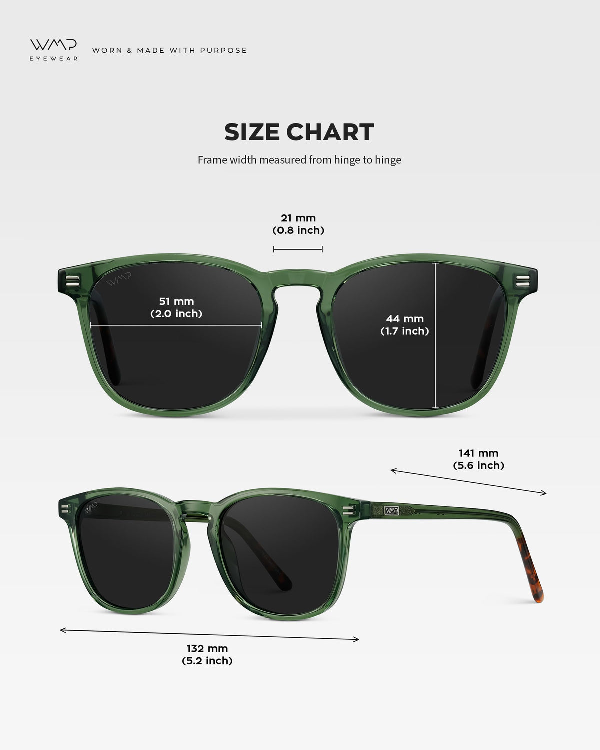 WMP Eyewear - Men's Polarized Modern Rounded Square Sunglasses