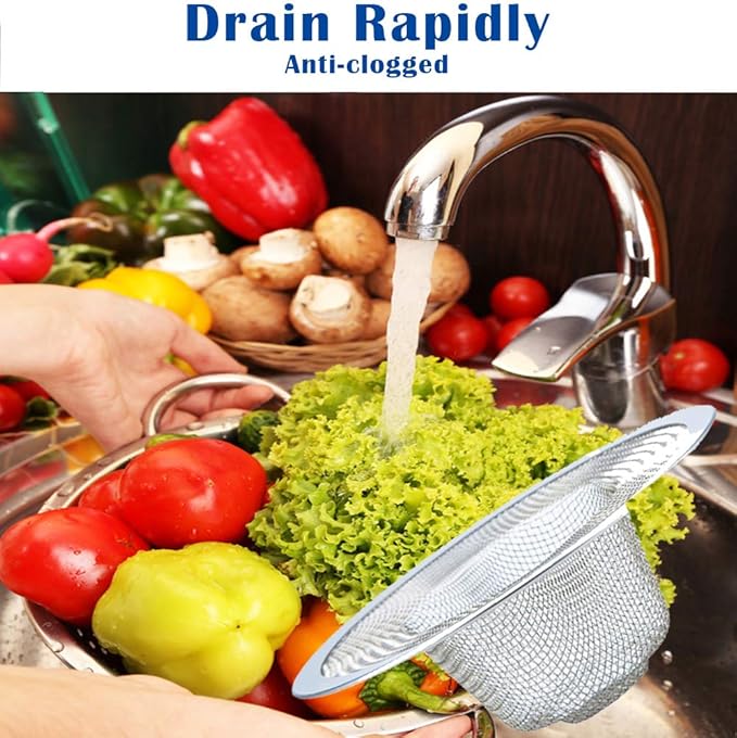 2 Pcs Heavy Duty Stainless Steel Slop Basket Filter Trap, 4.41" Top / 2.44"