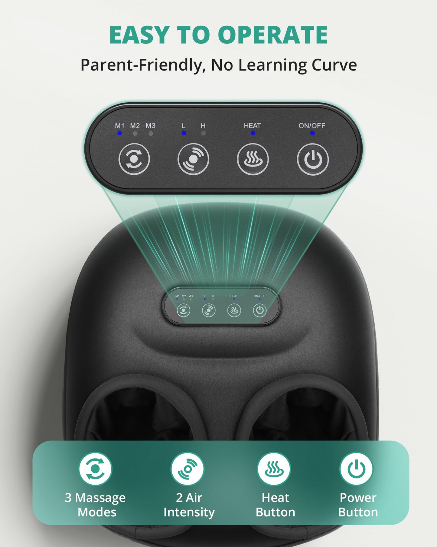 Medcursor Foot Massager Machine with Heat, Rolling, Deep Kneading, Shiatsu Foot Massager for Delivers Pain Relief, Tired, Plantar Fasciitis, Gift for Women Mom Men Fits Up to 13"