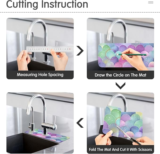 Kitchen Sink Splash Guard 2 PCS 14.7 Inch Sink Faucet Mat Splash Guard