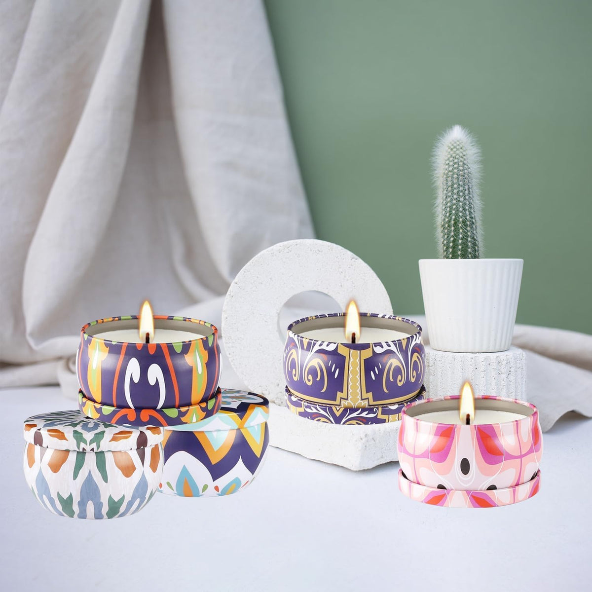 YOROXRG Scented Soy Wax Travel Tin Jar Candles - 2.5 OZ Gifts for Home, Mom - Christmas, Birthday, Thanksgiving, Mother's Day - 16 Pack