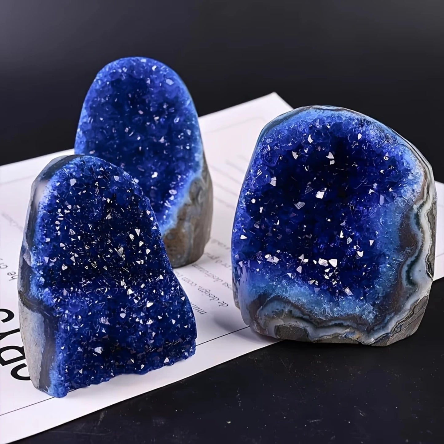 CrystalHola 200-700g Selected Raw Geode Quartz Cluster Home Feng Shui Ornaments Energy Stone Healing Tools Meditation Feng Shui Decoration,Stone Display Piece, Mineral Specimen (Blue, 500-600g)