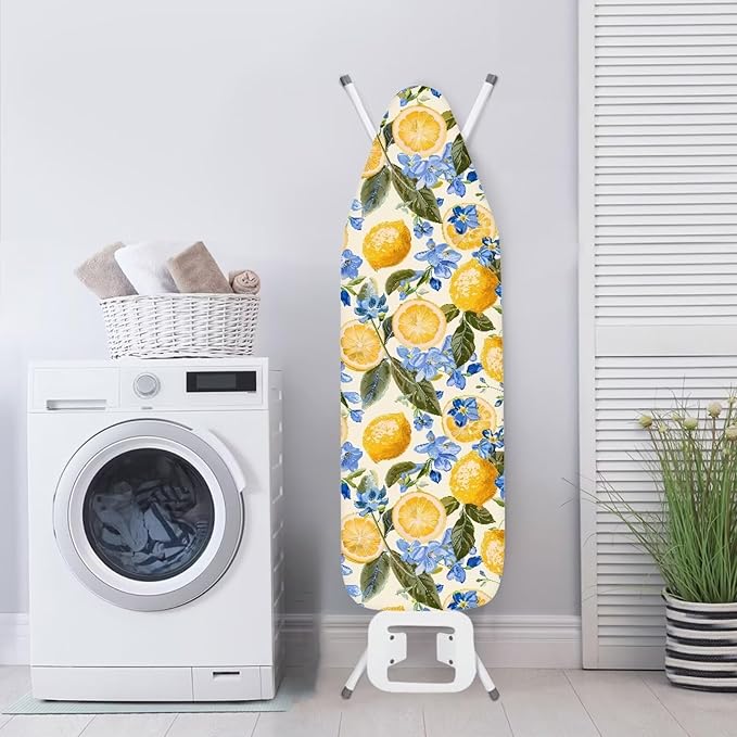 Yellow Lemon Ironing Board Cover and Pad 15x54 Inch, Iron Board Cover