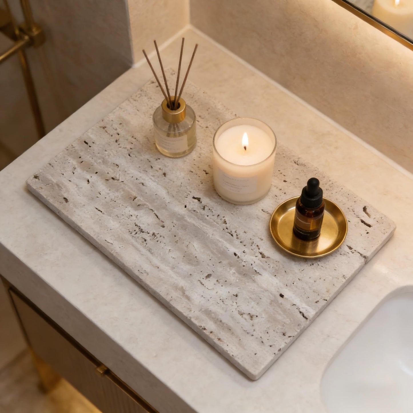 Travertine Display Tile, Single 7.87 x 11.81 Inch Stone Slab