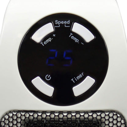 STAYWARM 500w Plugin Local (2m2) Power Heater / 2 Fan Speeds / 15 - 30C Temperature Control / 1-12 Hour Timer / Auto Shut Off - F2210WH