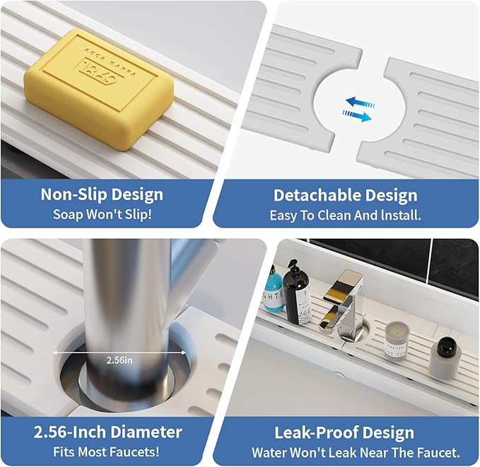 Kitchen Faucet Mat, Diatomite Sink Faucet Mat Splash Guard