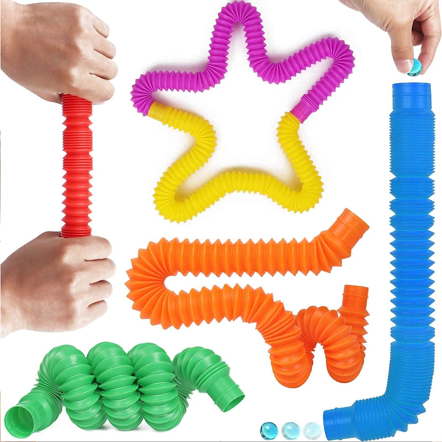 Chennyfun Fidget Toy Set, 36PCS With Box Fidget Pack, Sensory Anxiety Relief Stress Toys for Autism, Fidget Toy in Rainbow color, Octopus Relaxing Entertainment Birthday Gift for Kids Adults