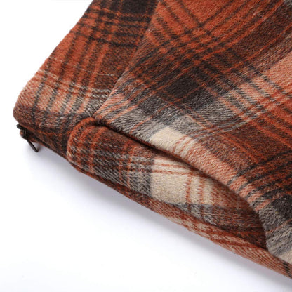 Orange Skirt for Women Fall Winter Outfits Halloween Clothes for Women Pumpkin Dress Maxi Long Plaid Skirts 2025 (Medium, Long Orange)
