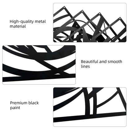 4 Pieces Black Abstract Metal Wall Art, Modern Minimalist Matte Wall Decor, 3D Textured Wall Sculptures, Black and White Wall Art for Living Room Bedroom Bathroom Study Office (15.7 x 10.6inch) (Abstract)