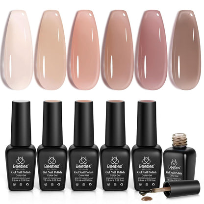 Beetles Cat Eye Gel Nail Polish Set, 6 Colors Glitter Red Pink Shiny Brown Burgundy Purple Blue Green Magnetic Effect Sparkle Stunning Nail Gel Polish Kit Soak Off UV Manicure Gifts for Women