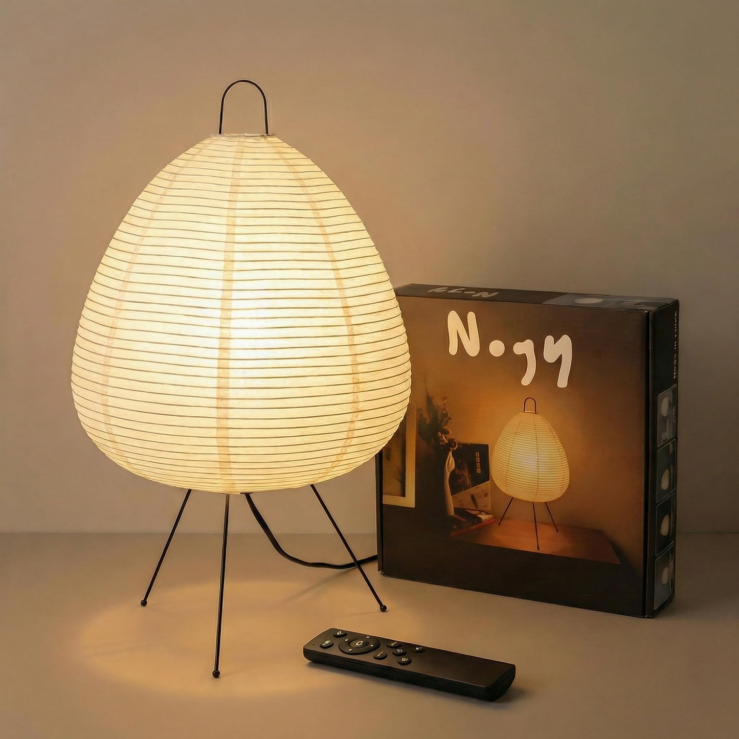 Akari Noguchi Rice Paper Lamp • Dimmable Japanese Paper Lantern Lamp • Japanese Decor Lantern • Cozy Japandi Style • Paper Lantern Light