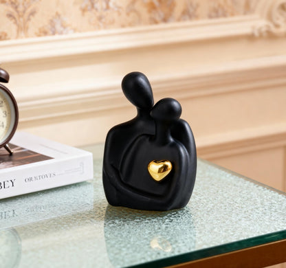 ZMLOOK Black 4.29in Embracing Couple Statue, Suitable for Couples and Lovers, Resin Product, Wedding Decoration for Bride and Groom, Suitable for Modern Living Room and Room Decoration.