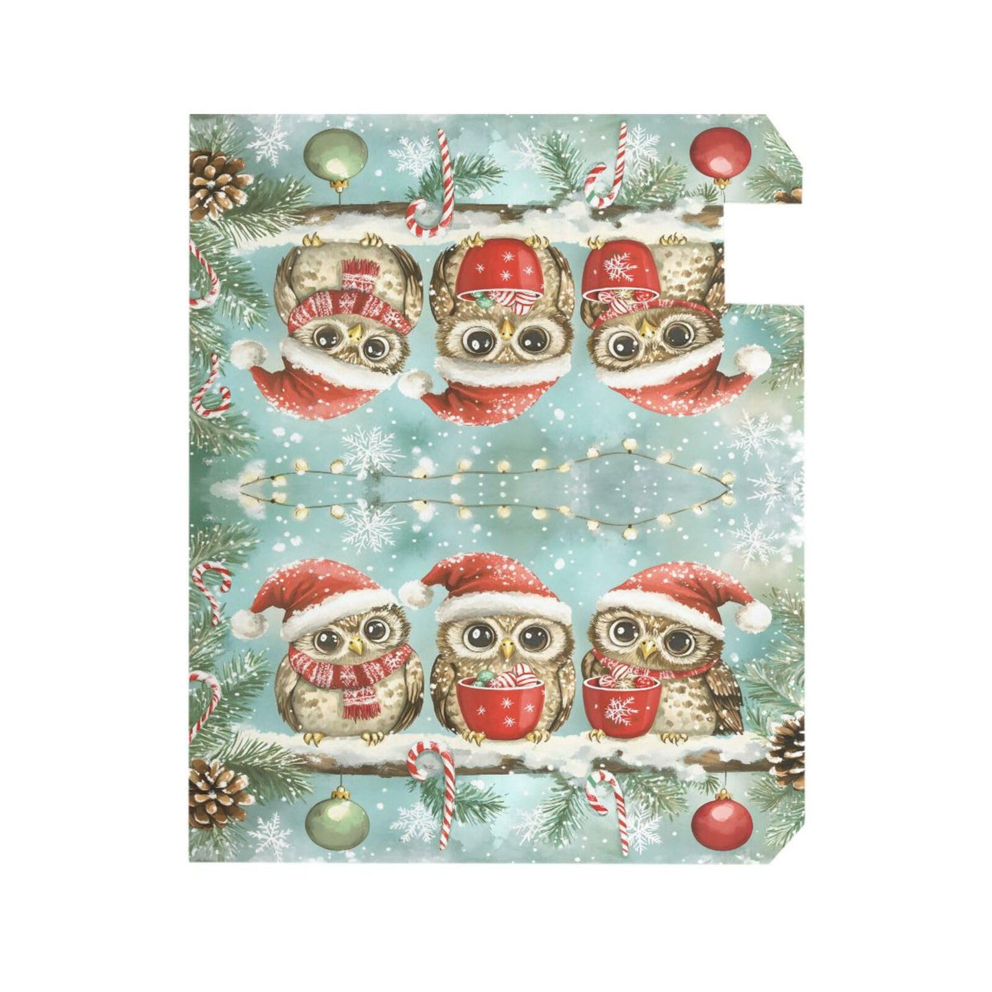 ALAZA Winter Owls with Santa Hat Snowflake Snow Magnetic Mailbox Cover Christmas MailWraps Garden Yard Home Decor for Outside Oversized-25.5" x20.8"