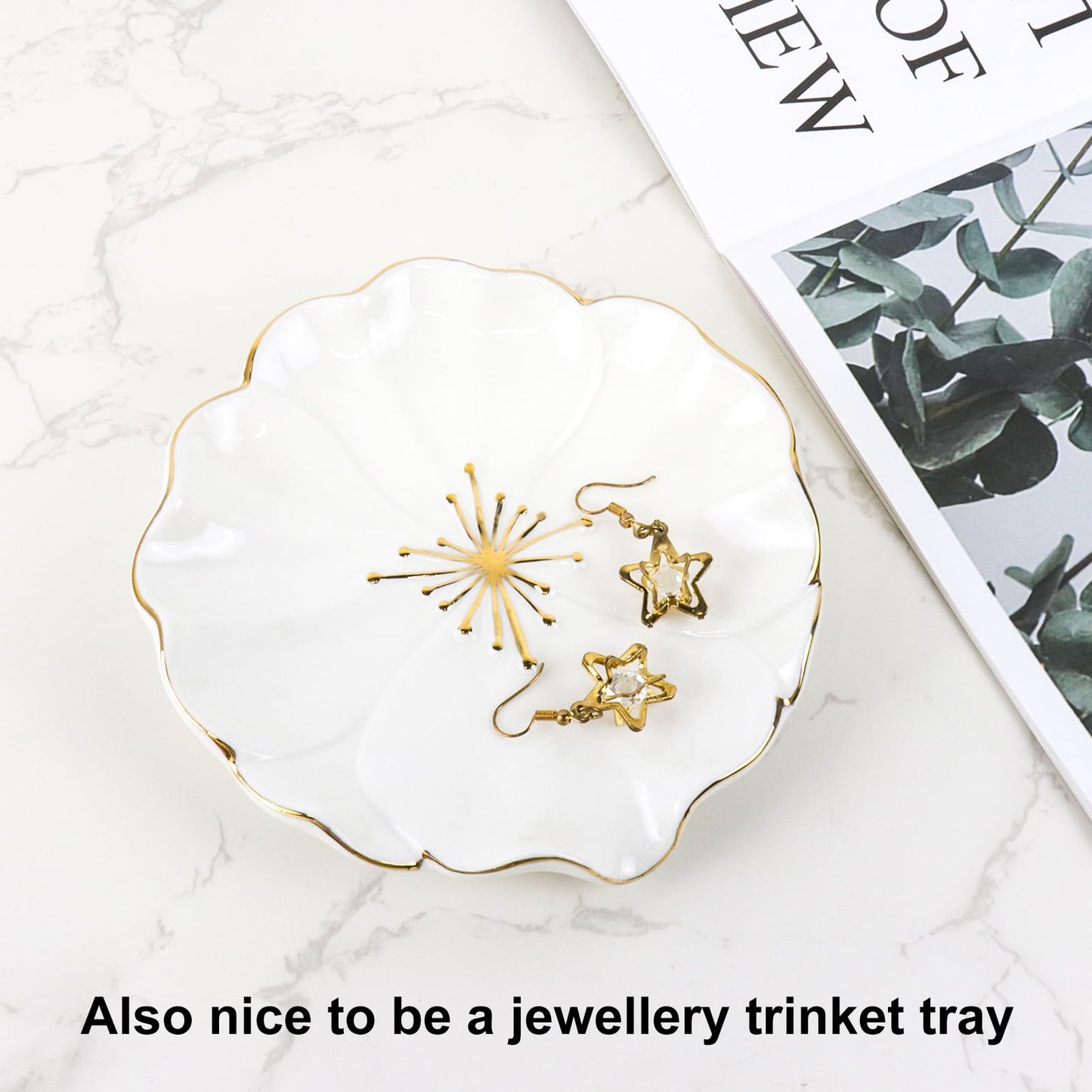 Elegant Bathroom Soap Dish, Inspired by Nature Hibiscus Flower, Ceramic Soap Dish Holder, Self-Draining and Multiple Styles for Bathroom Kitchen Accessories