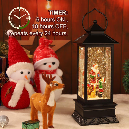 Snow Globe Christmas Decorations Musical Snow Globe Lantern, Christmas Table Lantern Caroler Lighted Water Lanterns USB & Battery Operated, Christma Decor Indoor and Xmas Gifts