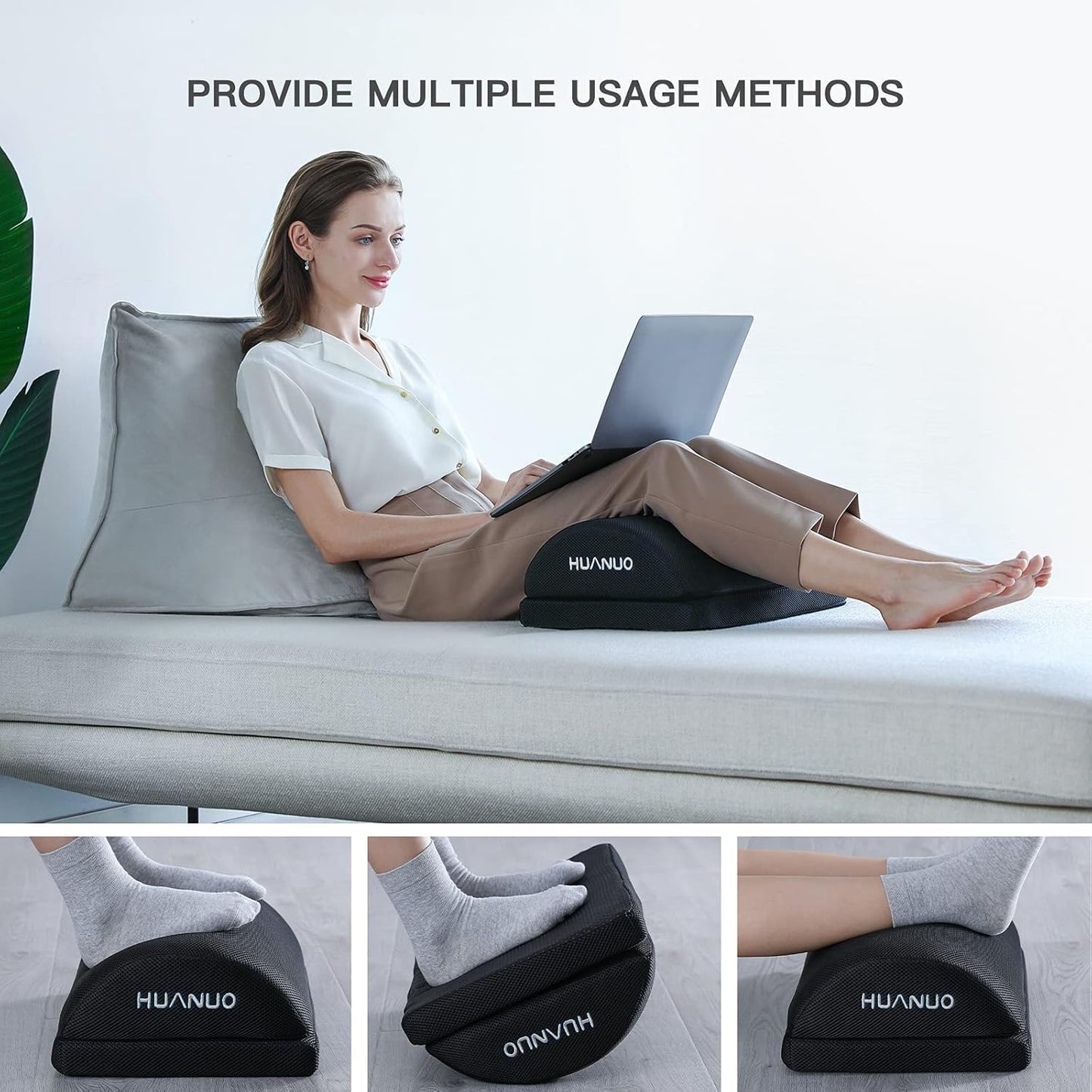 HUANUO Footrest, Under Desk Foot Rest, Foot Stool Under Desk, Ergonomic Foot Rest for Office, Home, Travel