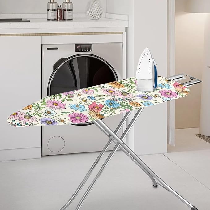 Colorful Floral Ironing Board Cover and Pad Standard Size 15x54 Padded Ironing