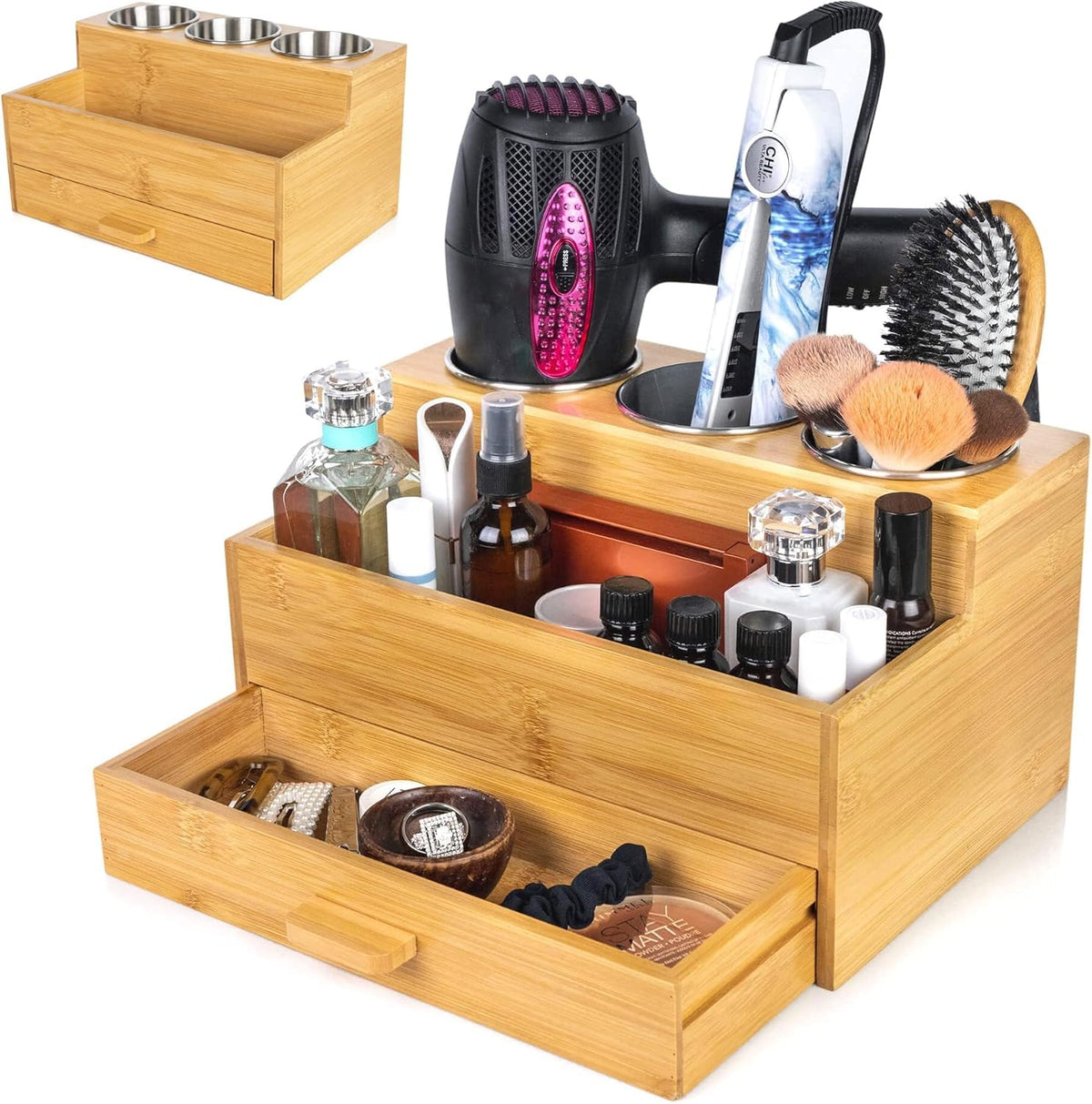 Sol-Eco Hair Tool Organizer, Wooden