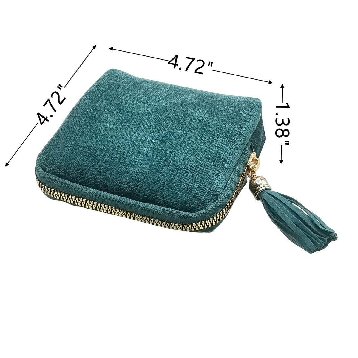 WHSLILR Small Travel Jewelry Case - Jewelry Travel Organizer Bag with Tassel Zipper for Bracelets, Necklaces, Bangles, Jewelry Organizer Storage Bag Gift for Women Girls - LJB001-Blue
