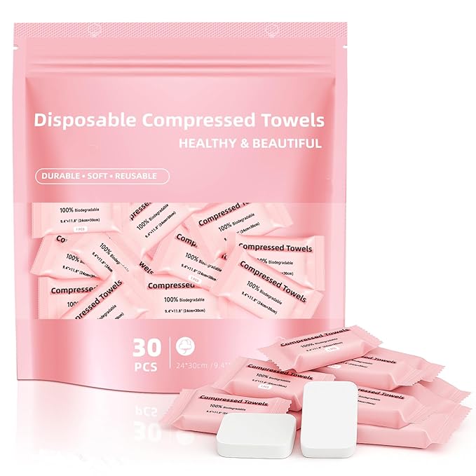 Disposable Compressed Face Towels, Ultra Soft Large Size Compressed Towel