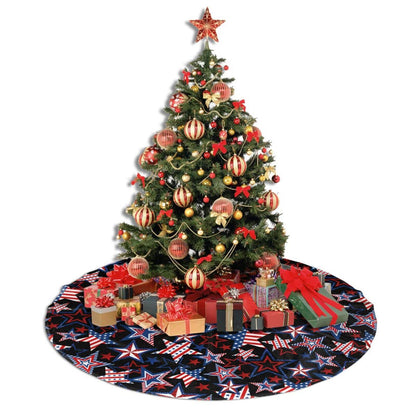 4th of July Patriotics American Veterans Day Christmas Tree Skirt Memorial Day Xmas Tree Mat Halloween Christmas Tree Ornaments Decorations Holiday Party Indoor Outdoor 30"