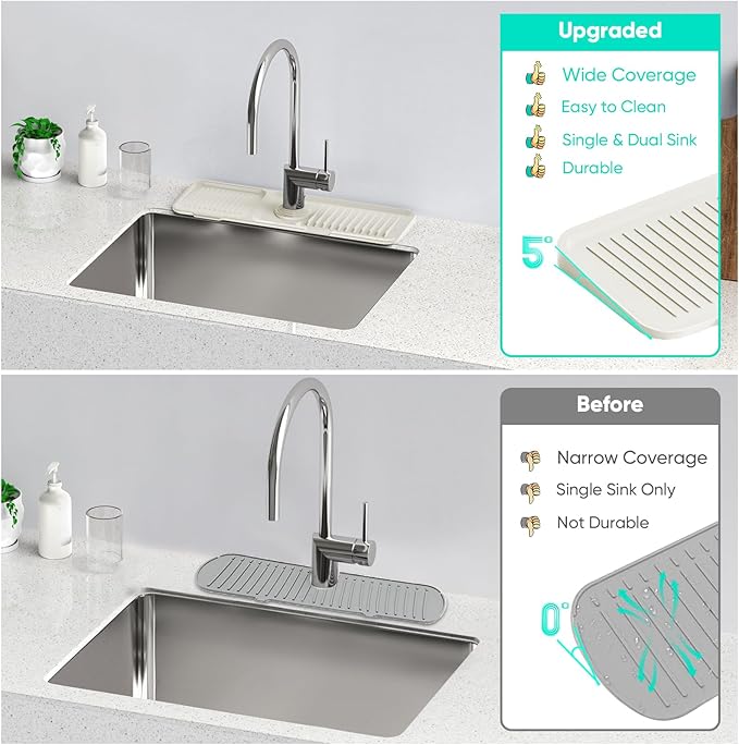 17.7inch Faucet Mat for Kitchen Sink Faucet Mat Kitchen Sink Splash Guard