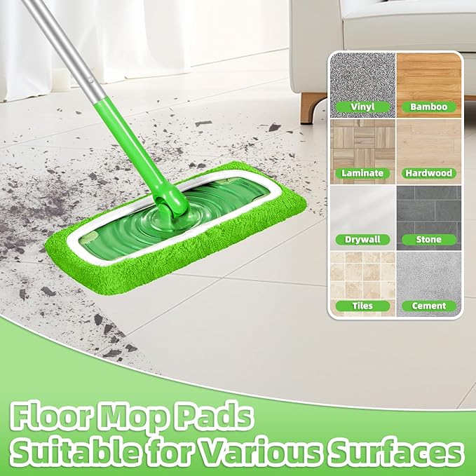 Reusable Dry Sweeping Cloths Microfiber Wet Pads Refill Compatible