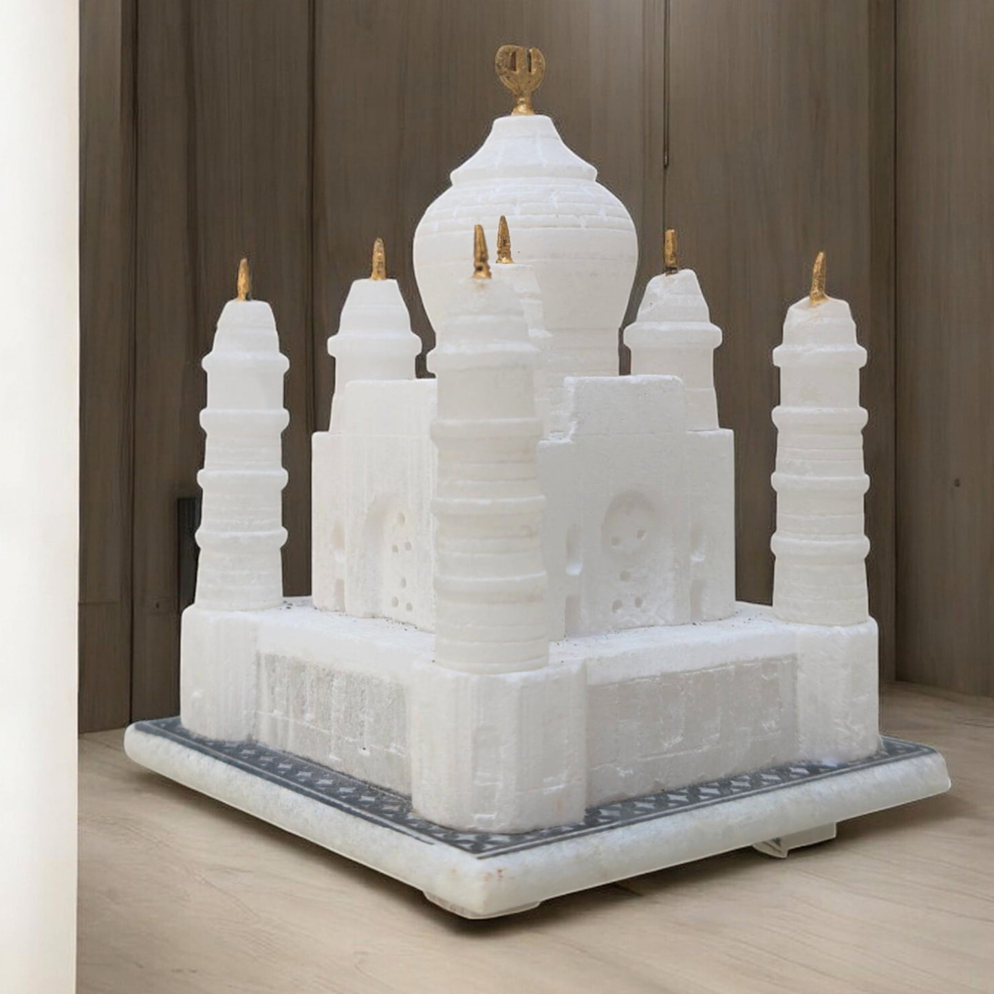 Monuments of Marble White Taj Mahal Replica Model India Agra Souvenir Collection for Decor Handmade Gift Home Decoration Small Handcrafted Miniature Architecture Love Symbol (White 3 x 3 Inch)