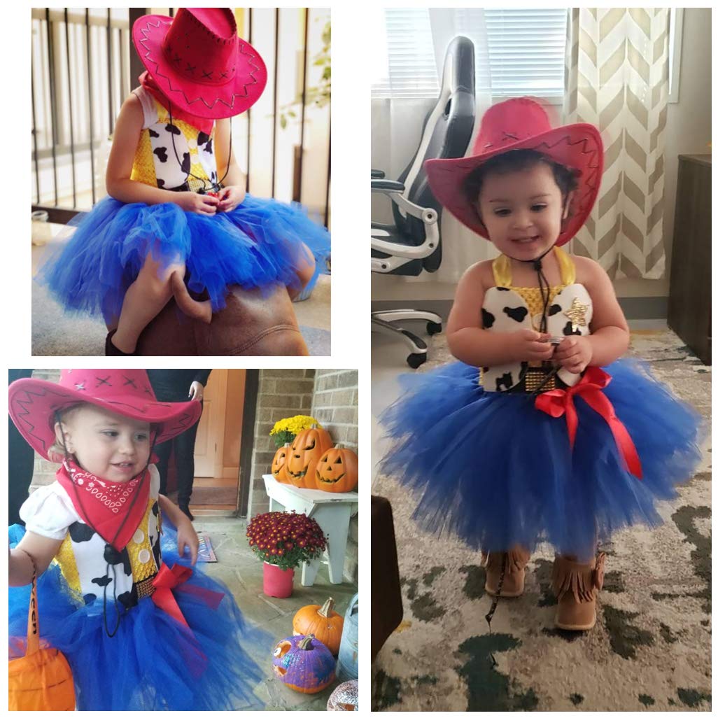Tutu Dreams Cowgirl Costume for Girls 1-10Y with Bandana Cowboy Hat Easter Birthday Party Dress Up Clothing (Cowgirl, 1-2T)