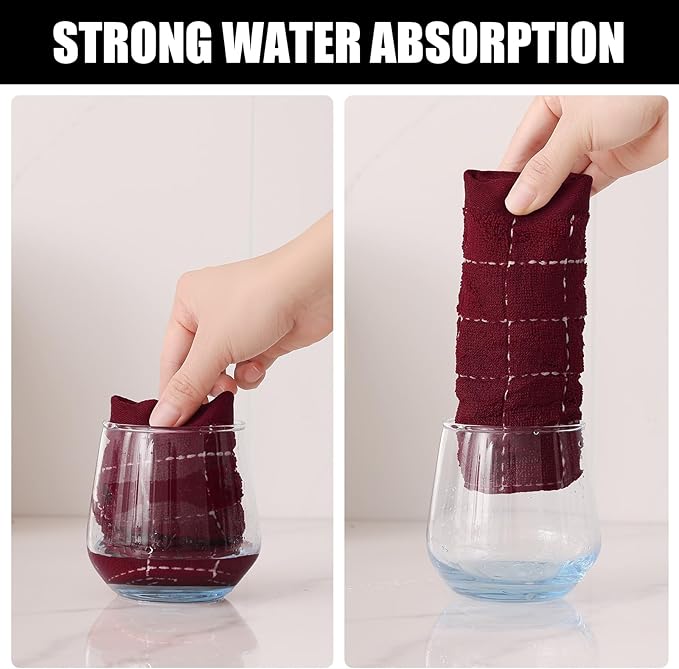 Homaxy 100% Cotton Terry Kitchen Dish Cloths, Ultra Soft and Absorbent Dish