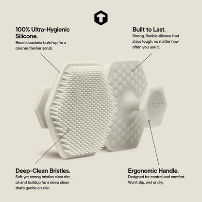 TOOLETRIES Men's Face Scrubber - Premium Silicone Facial Cleansing Brush, Gentle Exfoliator Pad & Soft-Touch Massager - Removes Dead & Dry Skin - Long Lasting Shower Accessories - Sand