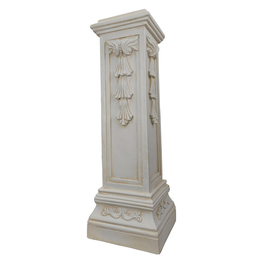 OUTOUR Greek Roman Square Pillar Magnesium Oxide Column with Stand Pedestal Holder Base for Wedding Tables, Indoor/Outdoor Patio and Garden Decor Large Size Pillar 35.8'' High