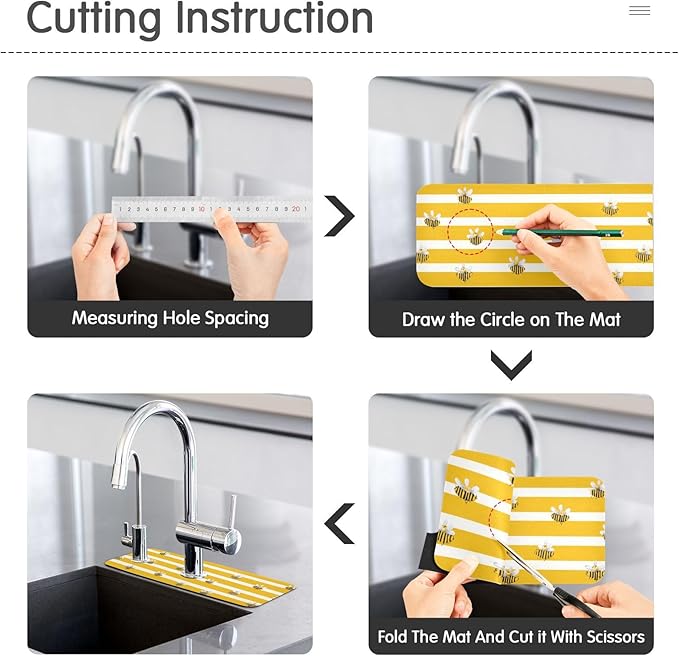 Kitchen Sink Splash Guard 1 PC 14.7 Inch Sink Faucet Mat Splash Guard