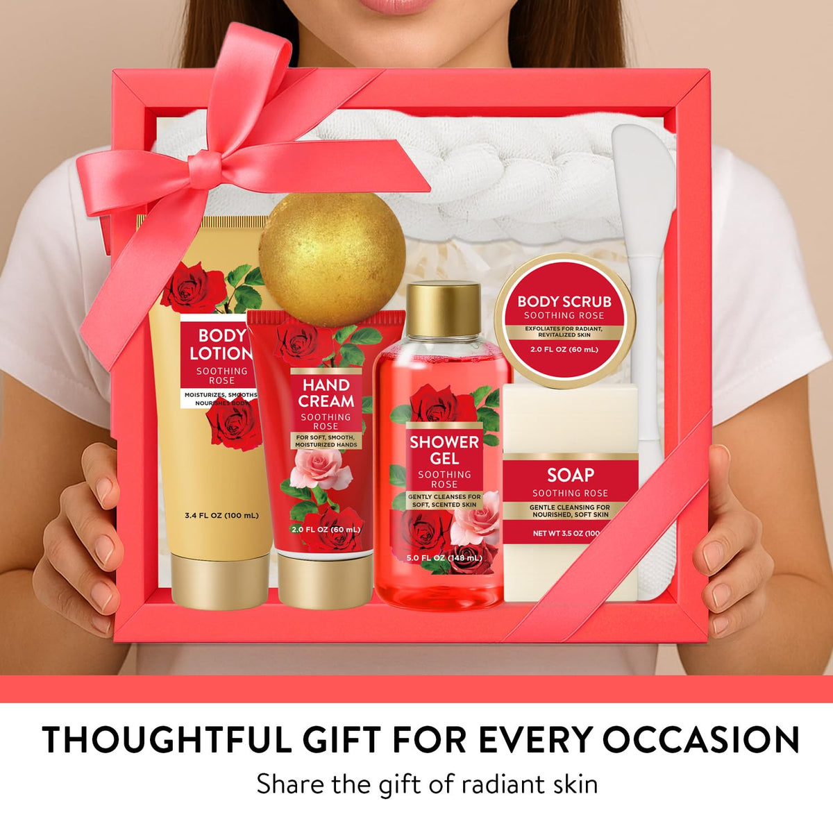Spa Luxetique Gifts for Women 8pcs of Romantic Rose Gift Set for Women Bath and Body Works Gift Set Spa Gift for Womens Birthday Gift for Womens Mom Wife Girlfriend Mothers Day Gifts