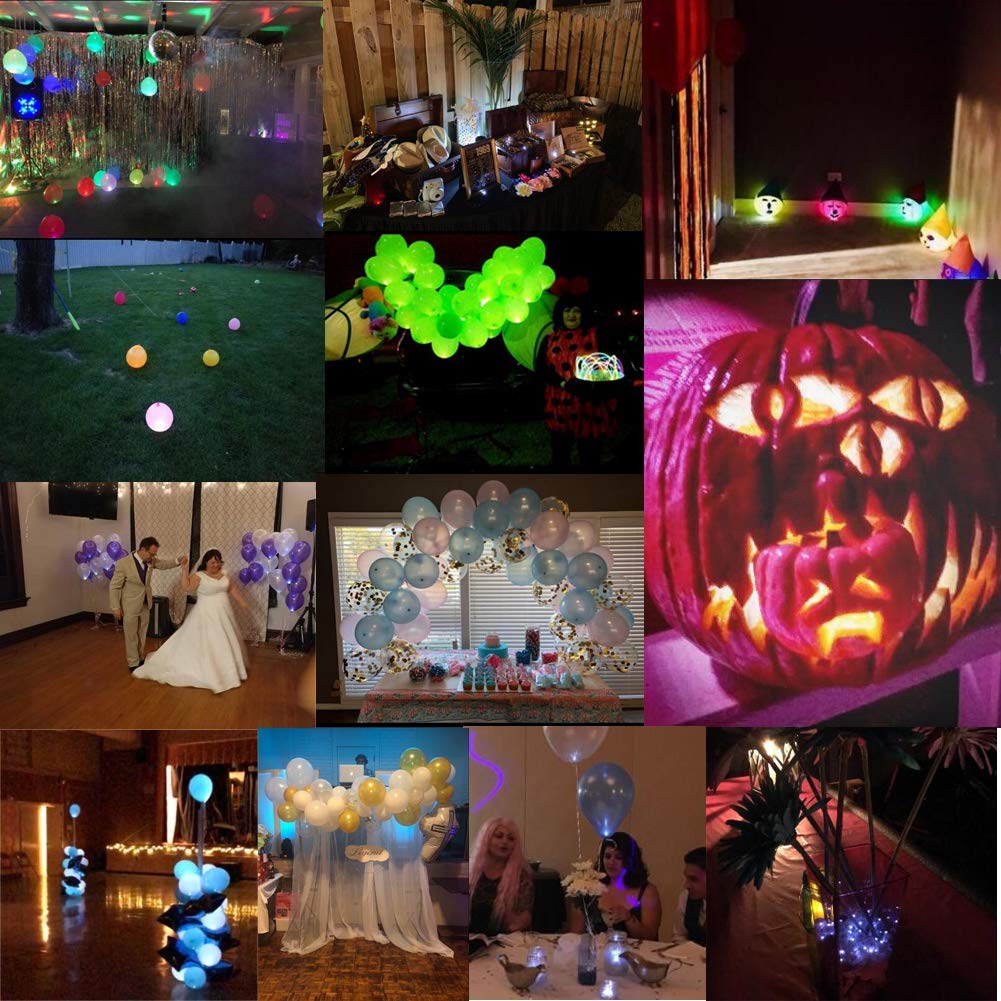 JJGoo 50pcs LED Balloon Light Mini Round Balls Lights, Waterproof Tiny Led Lights for Paper Lantern Easter Eggs Birthday Party Wedding Halloween Christmas Decoration