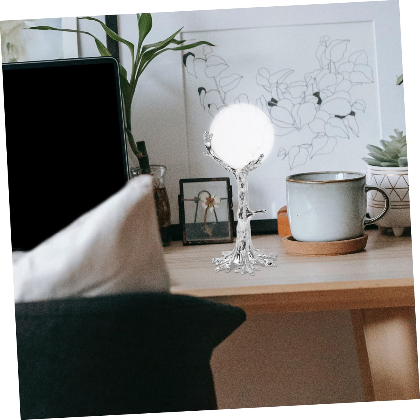Hemobllo Creative Tree Branch Shape Crystal Ball Base Display Rack Premium Iron Ore Stand for Crystal Balls Delicate Sphere Holder for Home Decor Compact Elegant Pedestal for Desk Table