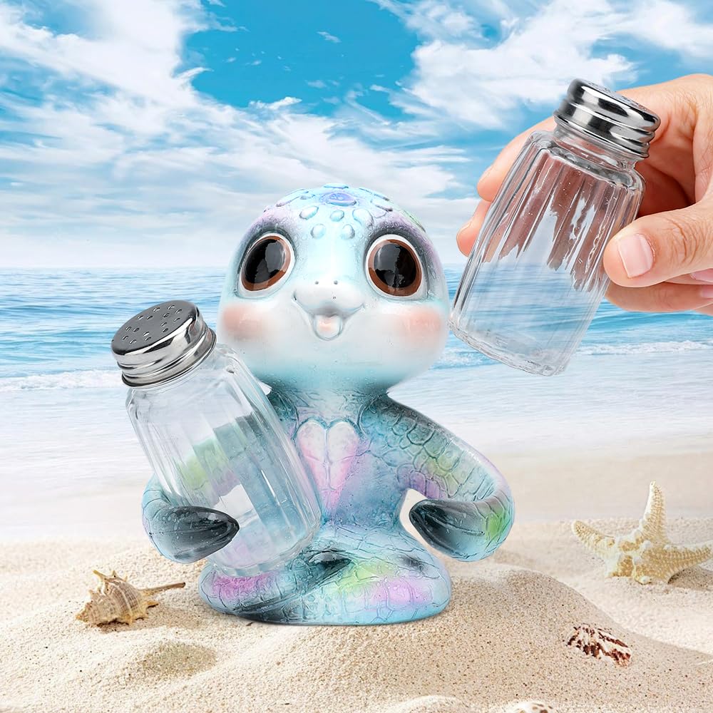 SUYNYBHF Cute Sea Turtle With Salt and Pepper Shaker Figurines Kitchen Decor Statue Suitable for Beach Bars or Coastal Kitchen Decor Table Decor By Home Gifts For Mom
