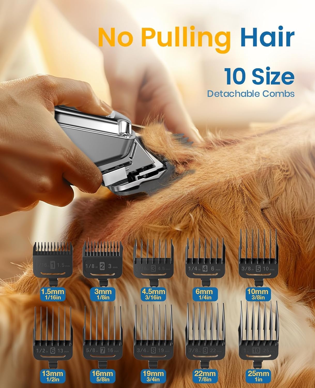 oneisall Dog Clippers for Grooming for Thick Heavy Coats/Low Noise Rechargeable Cordless Pet Shaver with Stainless Steel Blade/Waterproof Dog Shaver for Dogs Pets and Animals