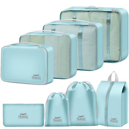 8 Set Packing Cubes for Travel Suitcase Organizer Bags Luggage Packing Cubes Set Travel Essentials Accessories Gifts for Women Blue
