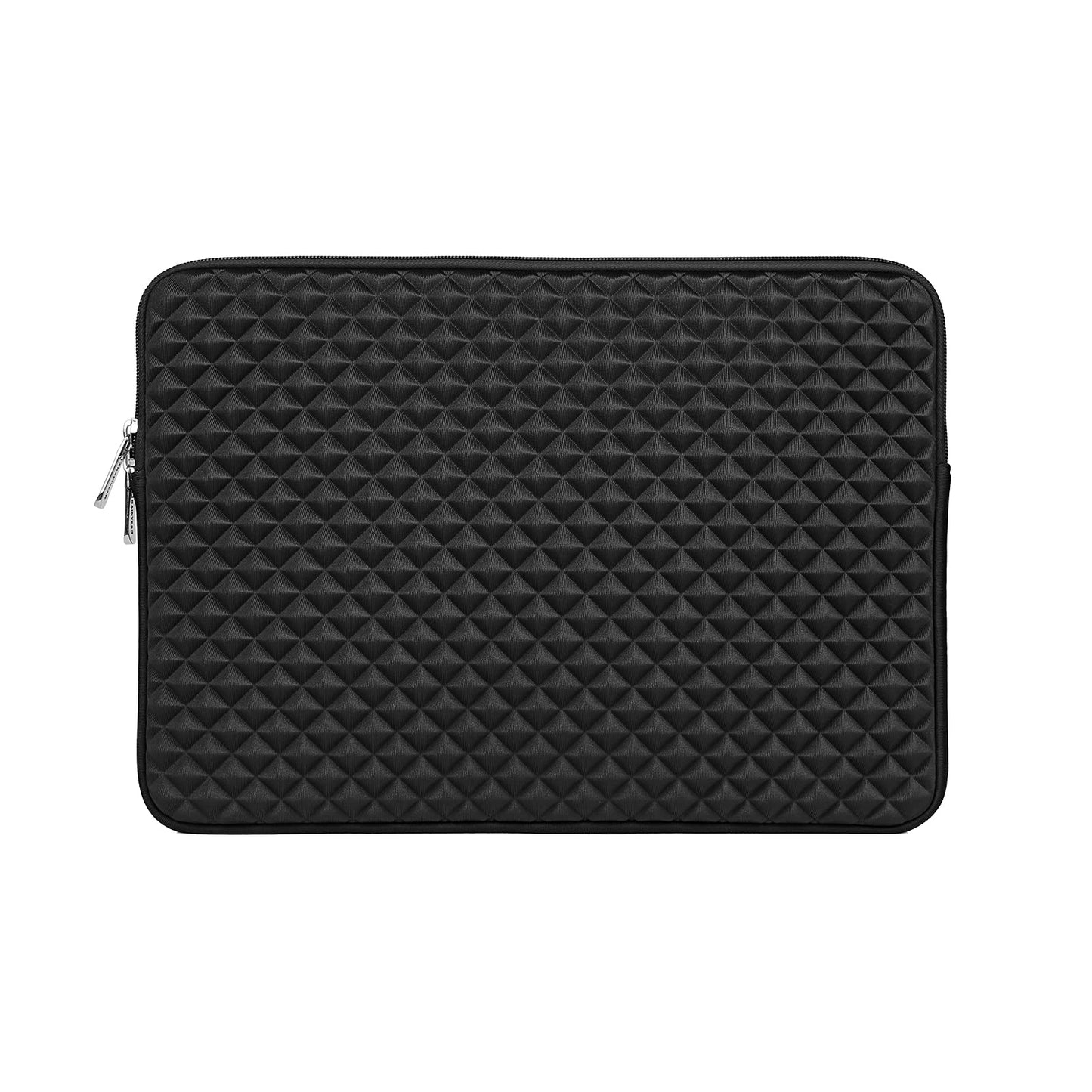 RAINYEAR 14 Inch Laptop Sleeve Diamond Foam Shock Resistant Padded Case Fluffy Lining Protective Zipper Cover Carrying Bag Compatible with 14" Notebook Computer Tablet Chromebook(Black)