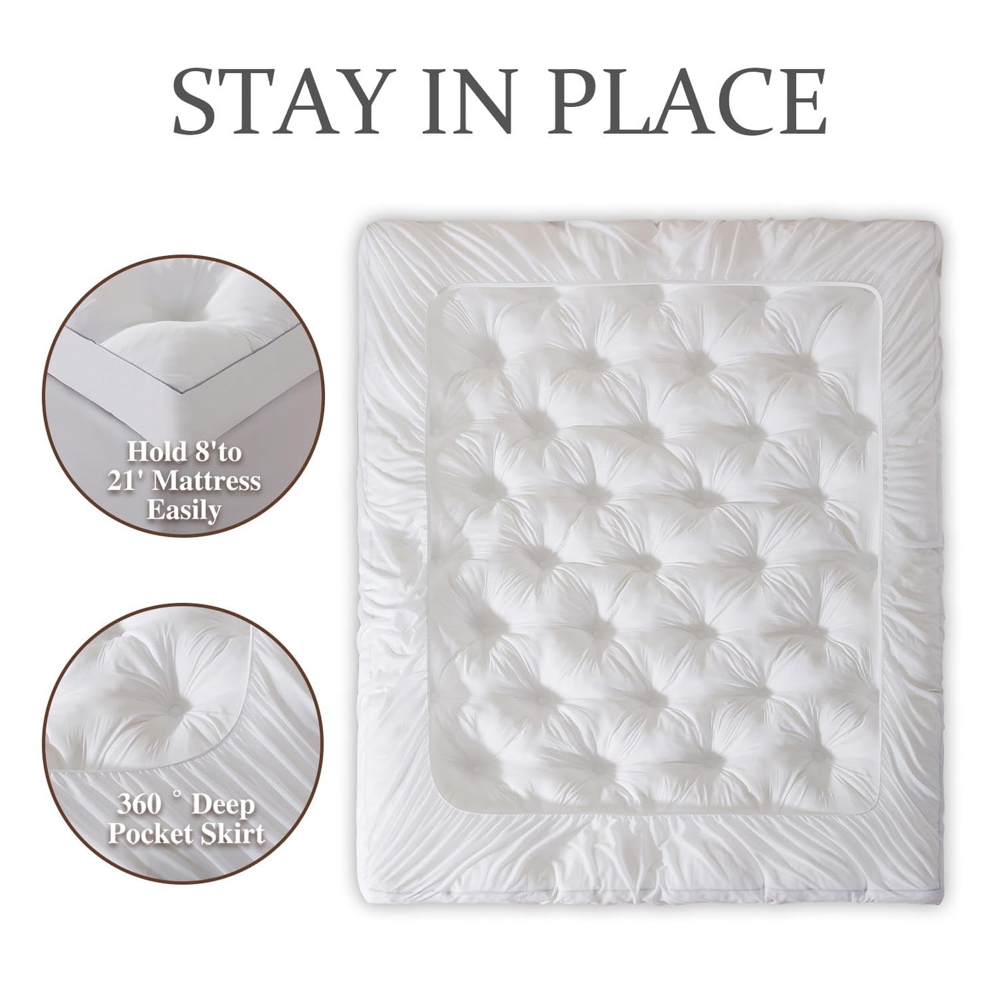 WhatsBedding 5 Inch Memory Foam Mattress Topper Twin Size, Supportive Fluffy Shredded Memory Foam Filled Pillow Top, Extra Soft Bed Topper with Deep Pocket, 39x75x5 Inch