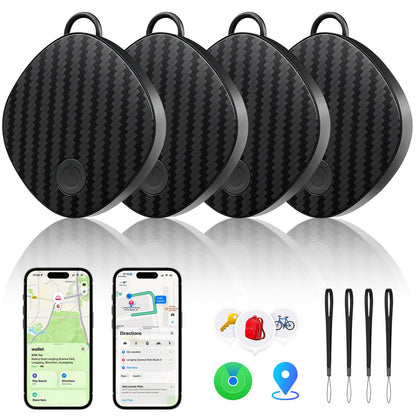 Air Tracker Tags 4 Pack, Bluetooth Item Finder Compatible with Apple Find My (iOS Only), Key Finder & Luggage Tracker with Left Behind Alerts, Lost Mode & Replaceable Battery
